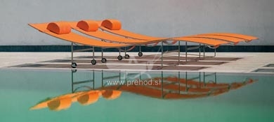 Ležalnik Flexy, kovina-mrežica
