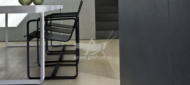 Vrtni stol Neutra, kovina-les, kovina-mrežica bel ali črn